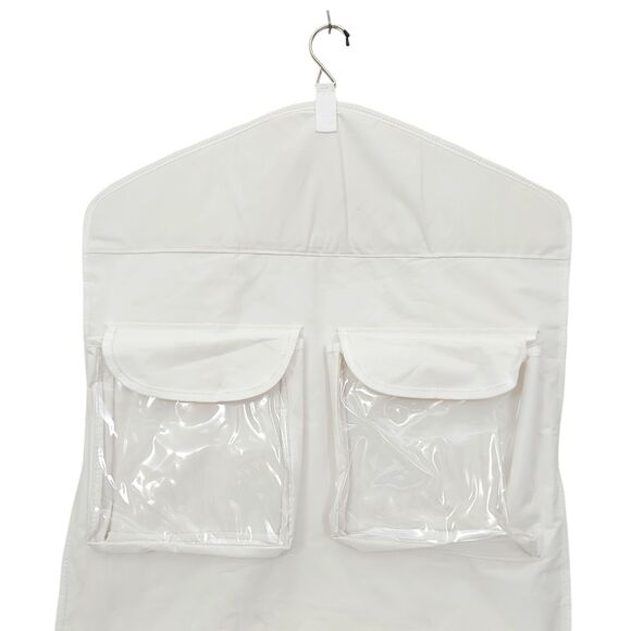 Double Sided Hanging Closet Organizer Storage Bag White 22in x 47in - Picture 5 of 9